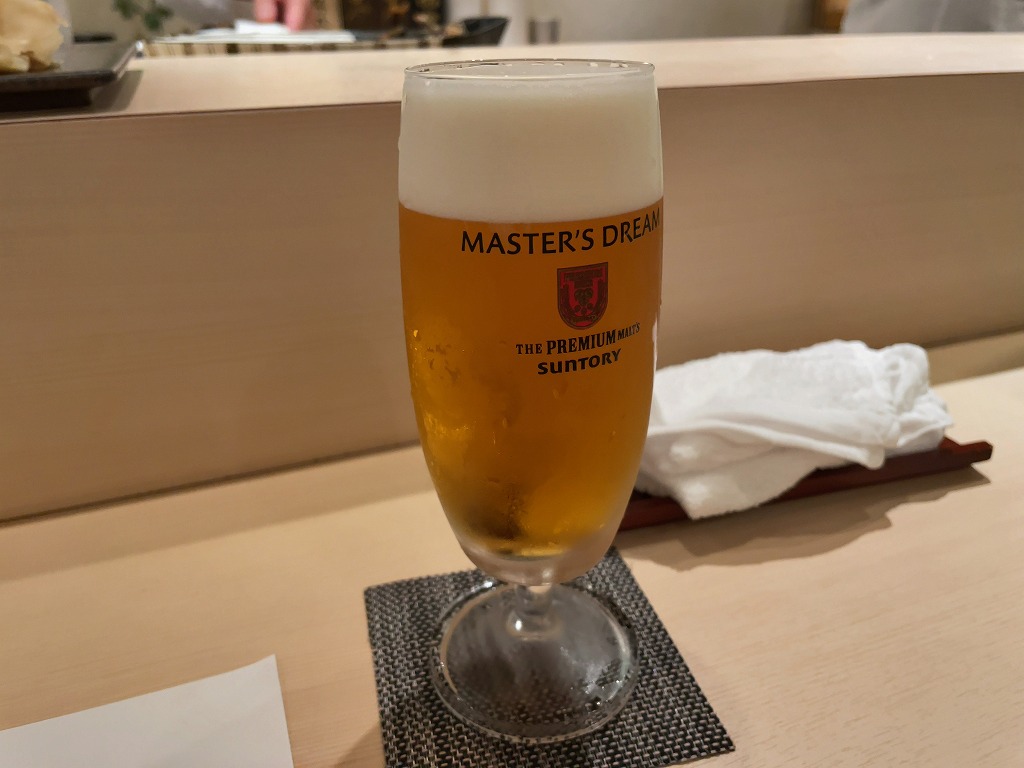 生ビール(ザ・プレミアムモルツ マスタードリーム) - 池袋 鮨 天海