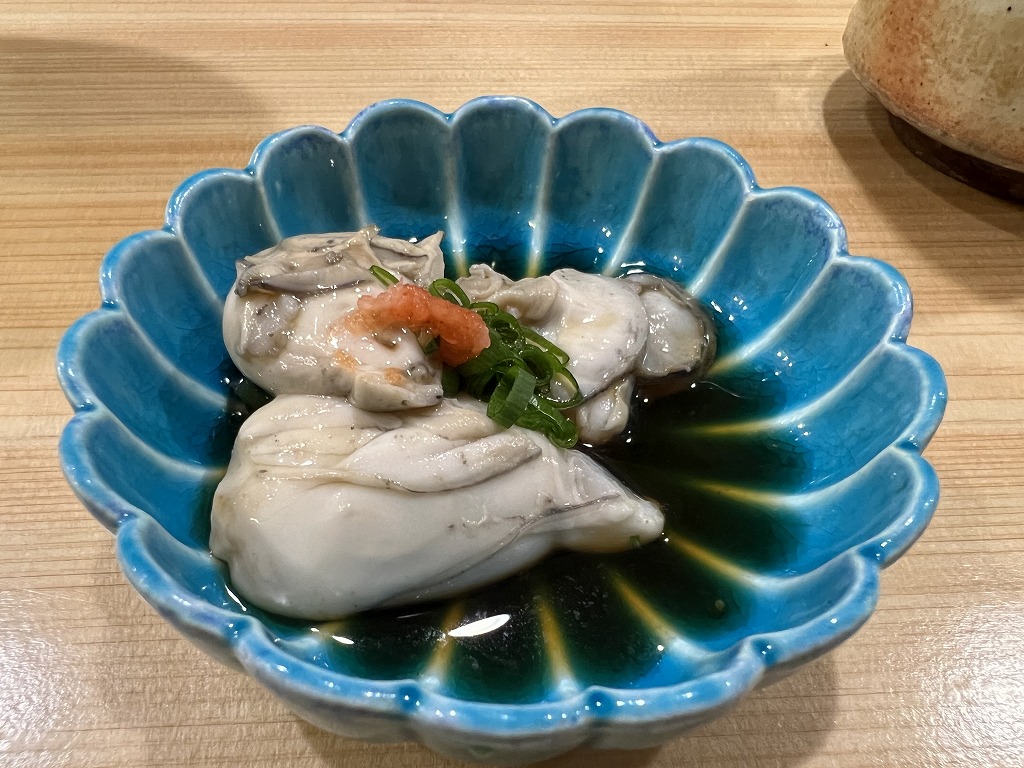 生牡蠣ポン酢 - 鮨 まつ本(板橋)